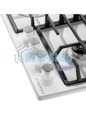 Газовая варочная панель Maunfeld EGHE.64.6CW/G, 4 конфорки, эмалированная сталь, белый