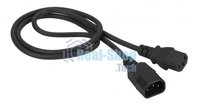 Шнур питания Lanmaster C13-C14, 3х0.75, 220В, 10А, черный, 1.5 метра