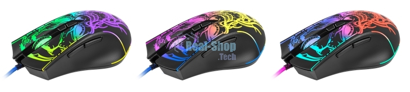 Мышь проводная Defender Bulletstorm GM-928 черный, 7200 dpi, USB, кнопки - 7