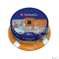 Диск DVD-R Verbatim 4.7Gb 16x Cake Box (25шт) Printable (43538)