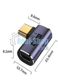 Переходник USB 4 Type-C мама-папа угловой тип 2
