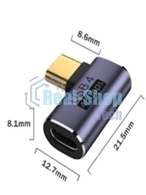 Переходник USB 4 Type-C мама-папа угловой тип 2