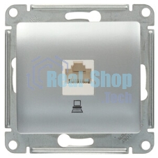 Механизм розетки комп. 1-м СП Glossa RJ45 CAT.5E алюм. SchE GSL000381K