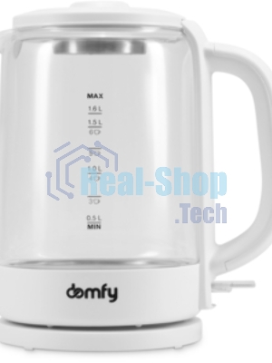 Чайник электрический Domfy DSW-EK304 1.7л. 2200Вт белый (корпус: стекло)