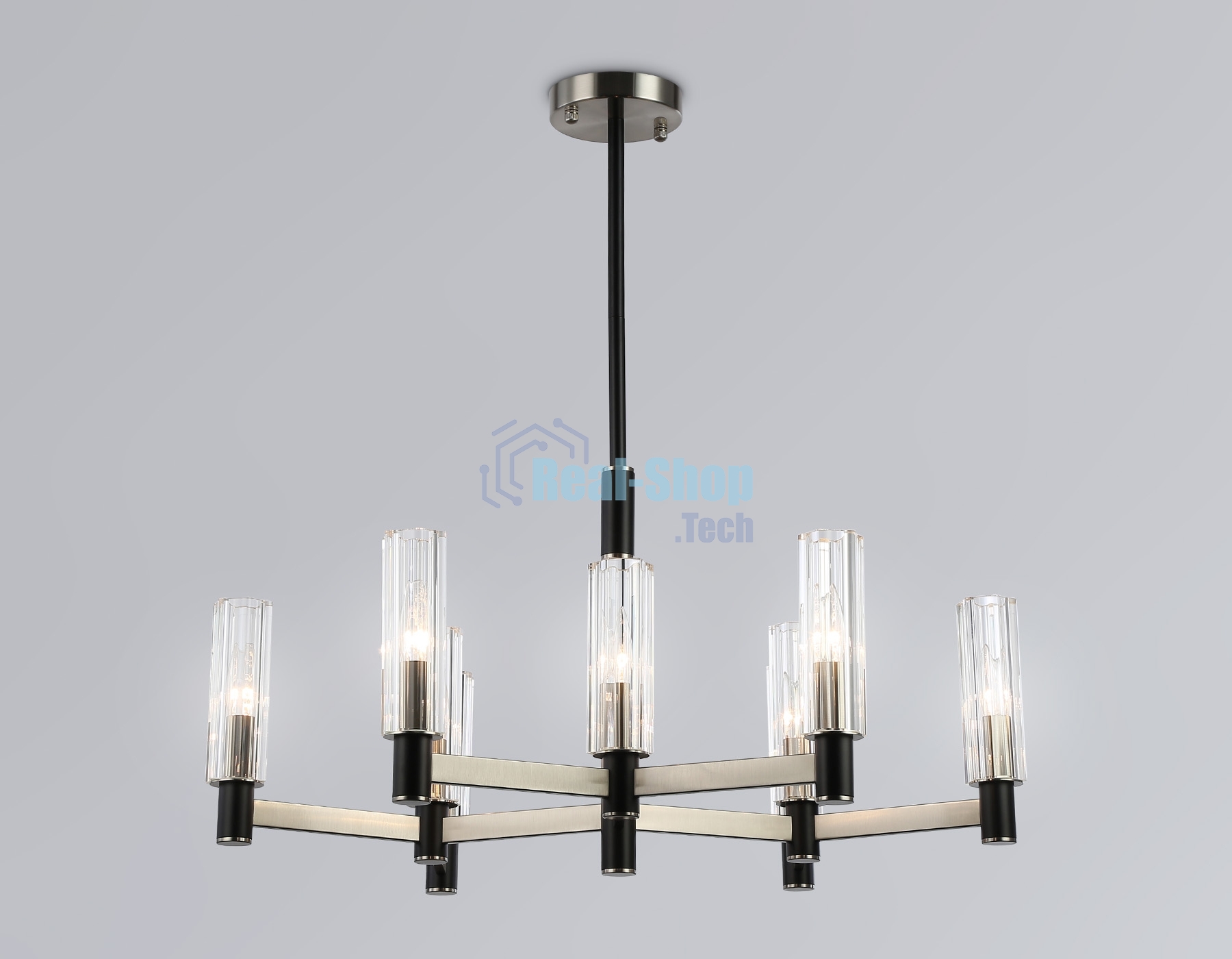Люстра Ambrella light LH55503/9 SN/BK/CL сатин никель/черный/прозрачный E14*9 max 40W D760*760