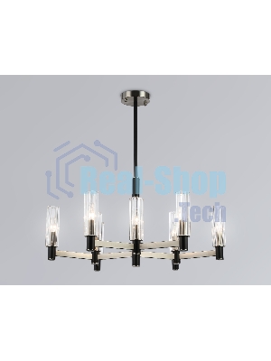 Люстра Ambrella light LH55503/9 SN/BK/CL сатин никель/черный/прозрачный E14*9 max 40W D760*760