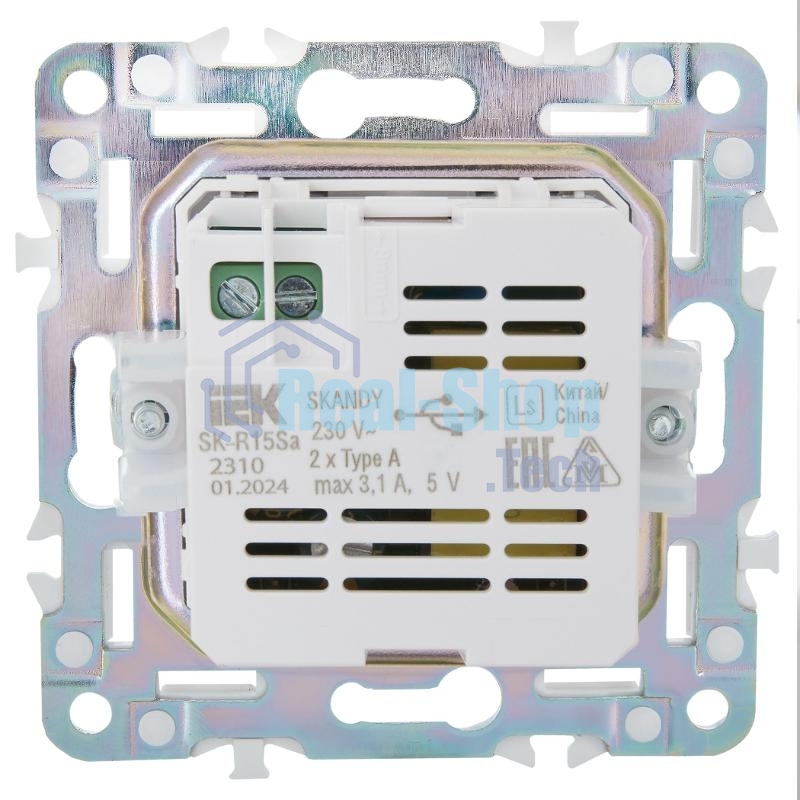SKANDY Розетка USB A+A 3,1А SK-R15Sa песочный | SK-U21-D31-K98 | IEK