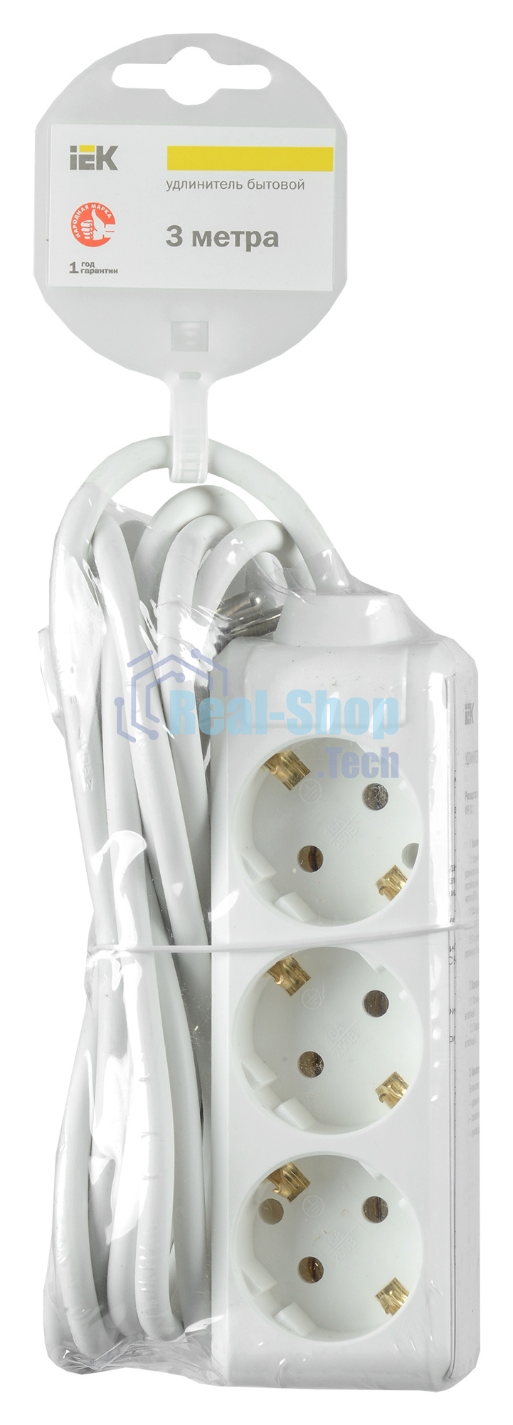 Удлинитель 3х3 м с заземл. 16А IP20 У03 2P+PE ИЭК WYP10-16-03-03-Z-N