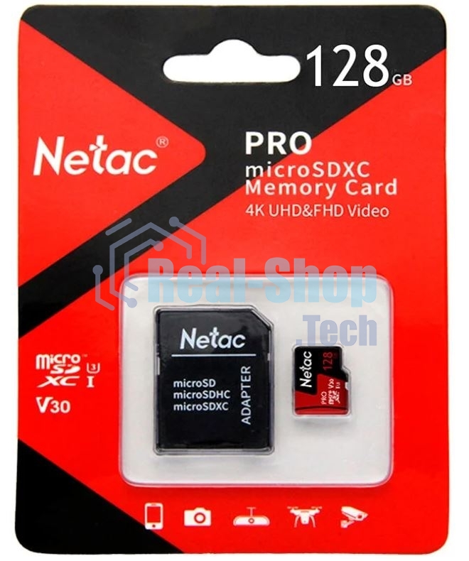 Флеш карта MicroSD card Netac P500 Extreme Pro 128Gb, retail version w/SD adapter