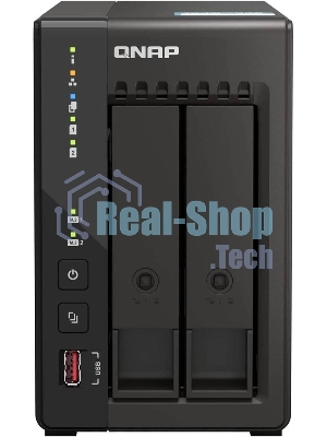 SMB QNAP TS-253E-8G NAS, 2-tray w/o HDD. 2xHDMI-port. 4-core Celeron J6412 2-2.6 GHz, 8Gb DDR, 2x2.5Gb LAN, 2 x M.2 2280 PCIe Gen 3 x2, 2x USB 3.2 Gen 2 (10Gbps) Port, 2x USB 2.0 port