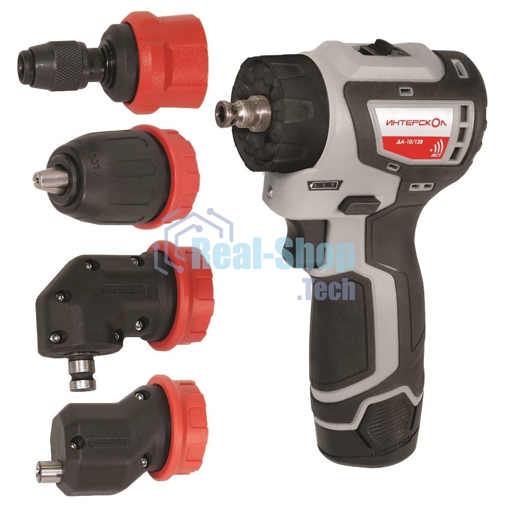 Дрель-шуруповерт аккумуляторная ИНТЕРСКОЛ ДА-10/12В 36, Аккумуляторная, 12В, 2 АКБ, Кейс