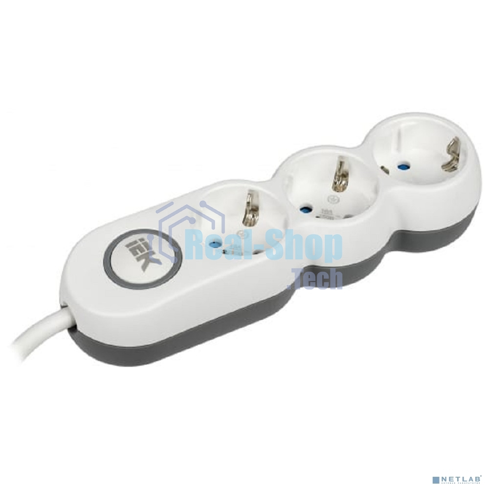 Удлинитель IEK У03В 3 места 2P+PE/1,5м 3х1,5мм2 16А/250В UNO