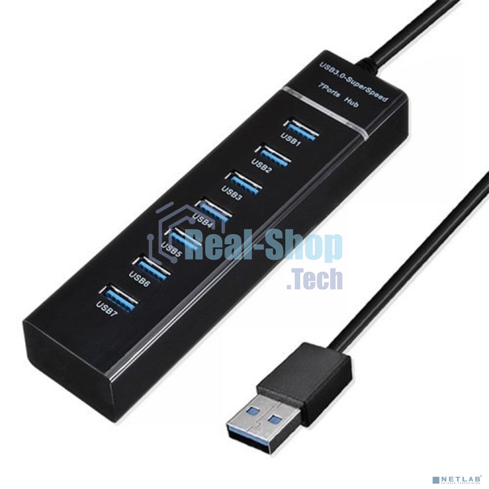 USB-концентратор USB KS-is KS-568 7 x USB 2.0 F в USB 3.0 Type A M с БП