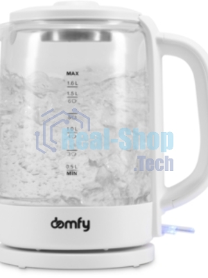Чайник электрический Domfy DSW-EK304 1.7л. 2200Вт белый (корпус: стекло)
