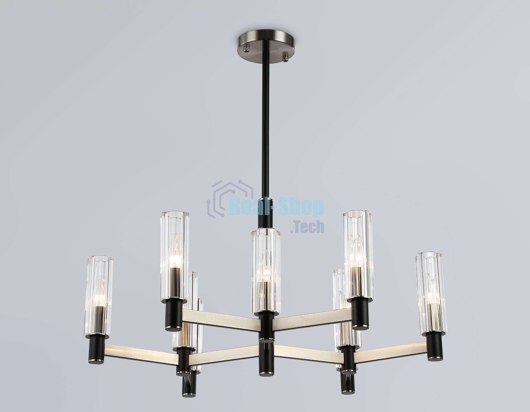 Люстра Ambrella light LH55503/9 SN/BK/CL сатин никель/черный/прозрачный E14*9 max 40W D760*760