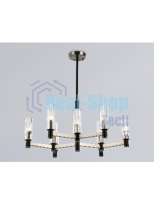 Люстра Ambrella light LH55503/9 SN/BK/CL сатин никель/черный/прозрачный E14*9 max 40W D760*760