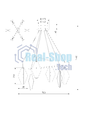 301054 LED / подвесной светильник / латунь