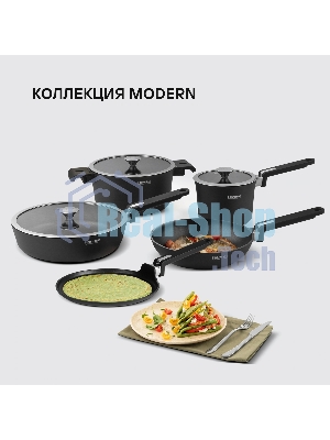 Сковорода блинная Rondell Modern RDA-1725, 24см, без крышки, черный