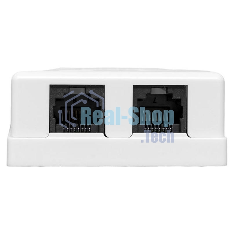Розетка настенная TERACOM Cat.5E неэкранированная 2 порта RJ-45 Dual IDC белая