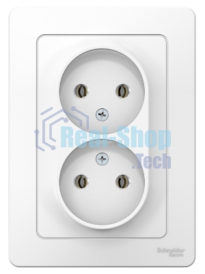 Розетка 2-м СП Blanca 16А 250В без шторок без заземл. белый SchE BLNRS000021