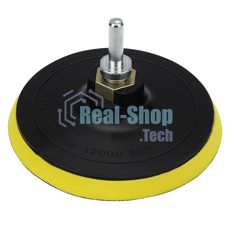 Насадка для дрели и УШМ Kranz с липучкой, адаптер, 125 мм,10 мм, мягкая