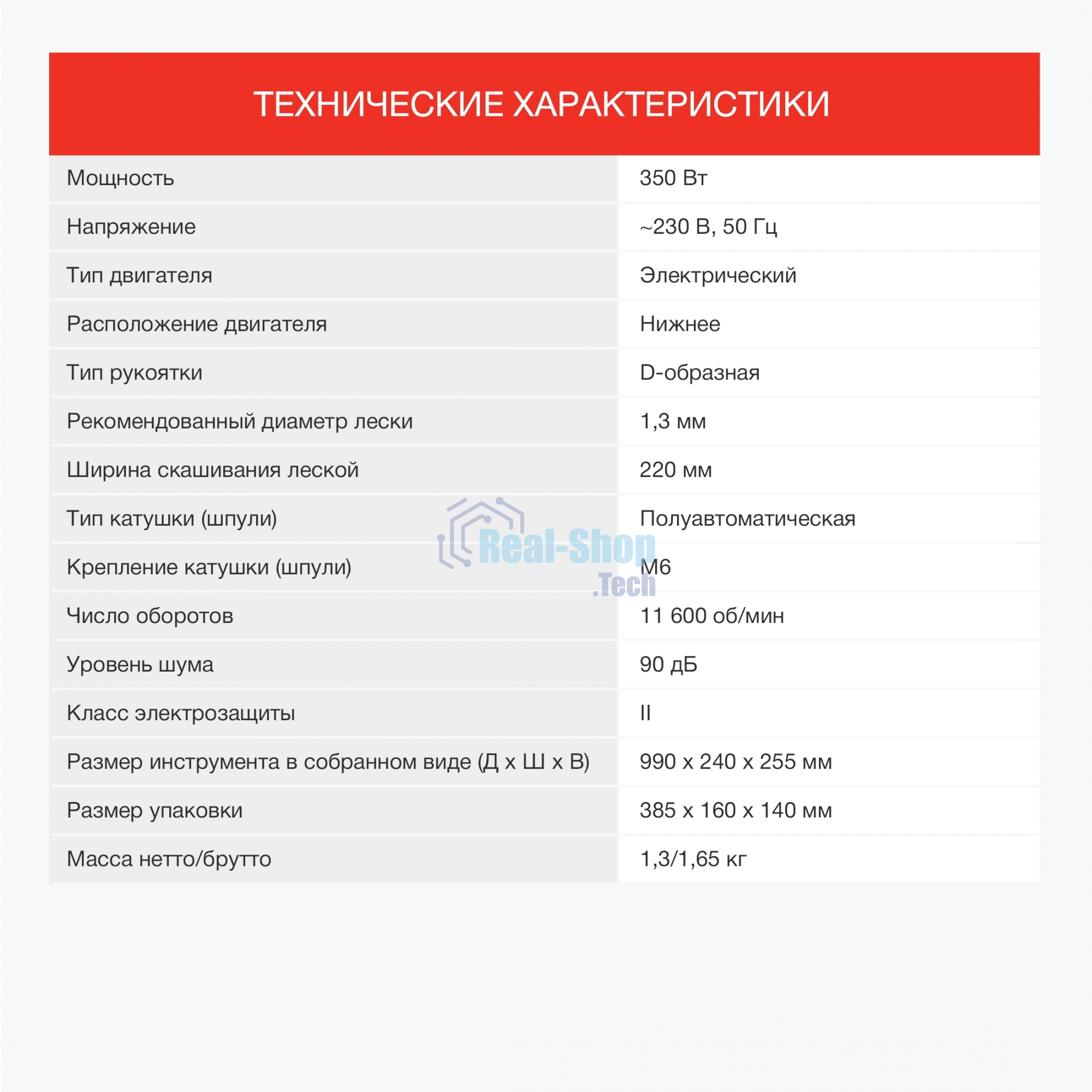 Триммер электрический Starwind ET-350 350Вт неразбор.штан. реж.эл.:леска/нож упак.:1шт.