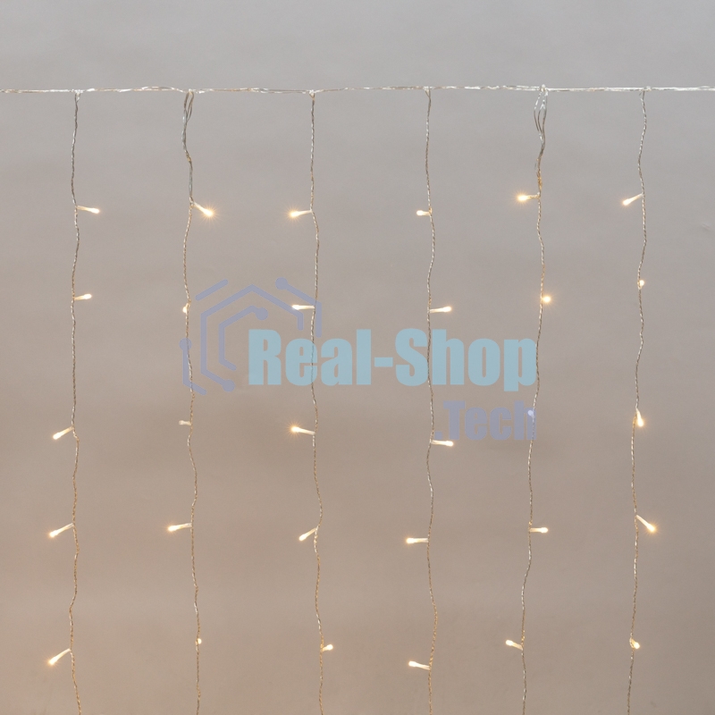 Гирлянда Neon-night Дождь светодиодный 2х1,5м, эффект мерцания, прозрачный провод, IP44, 230В, диоды ТЕПЛЫЕ БЕЛЫЕ, 150 LED