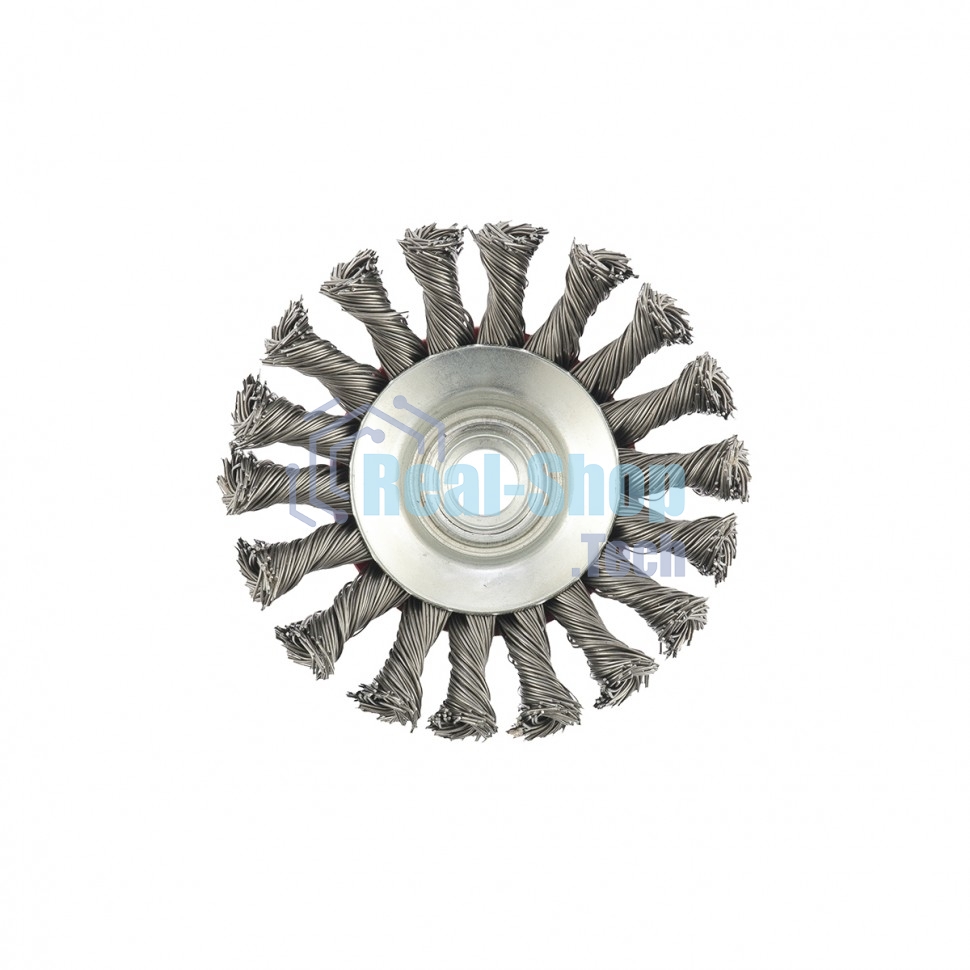 Щетка Matrix для УШМ, 100 мм, М14, Тарелка, крученая проволока 0,5 мм