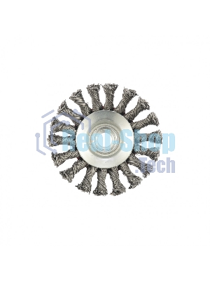 Щетка Matrix для УШМ, 100 мм, М14, Тарелка, крученая проволока 0,5 мм