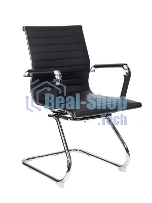 Кресло Бюрократ CH-883-LOW-V/BLACK черный, экокожа, 120 кг, механизм качания, низкая спинка