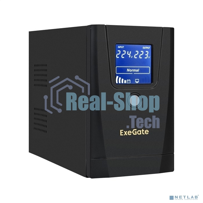 Источник бесперебойного питания ExeGate SpecialPro Smart LLB-650.LCD.AVR.1SH.2C13.RJ.USB 650VA/360W, LCD, AVR,1*Schuko+2*C13, RJ45/11,USB, металлический корпус, черный