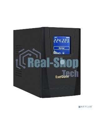 Источник бесперебойного питания ExeGate SpecialPro Smart LLB-650.LCD.AVR.1SH.2C13.RJ.USB 650VA/360W, LCD, AVR,1*Schuko+2*C13, RJ45/11,USB, металлический корпус, черный