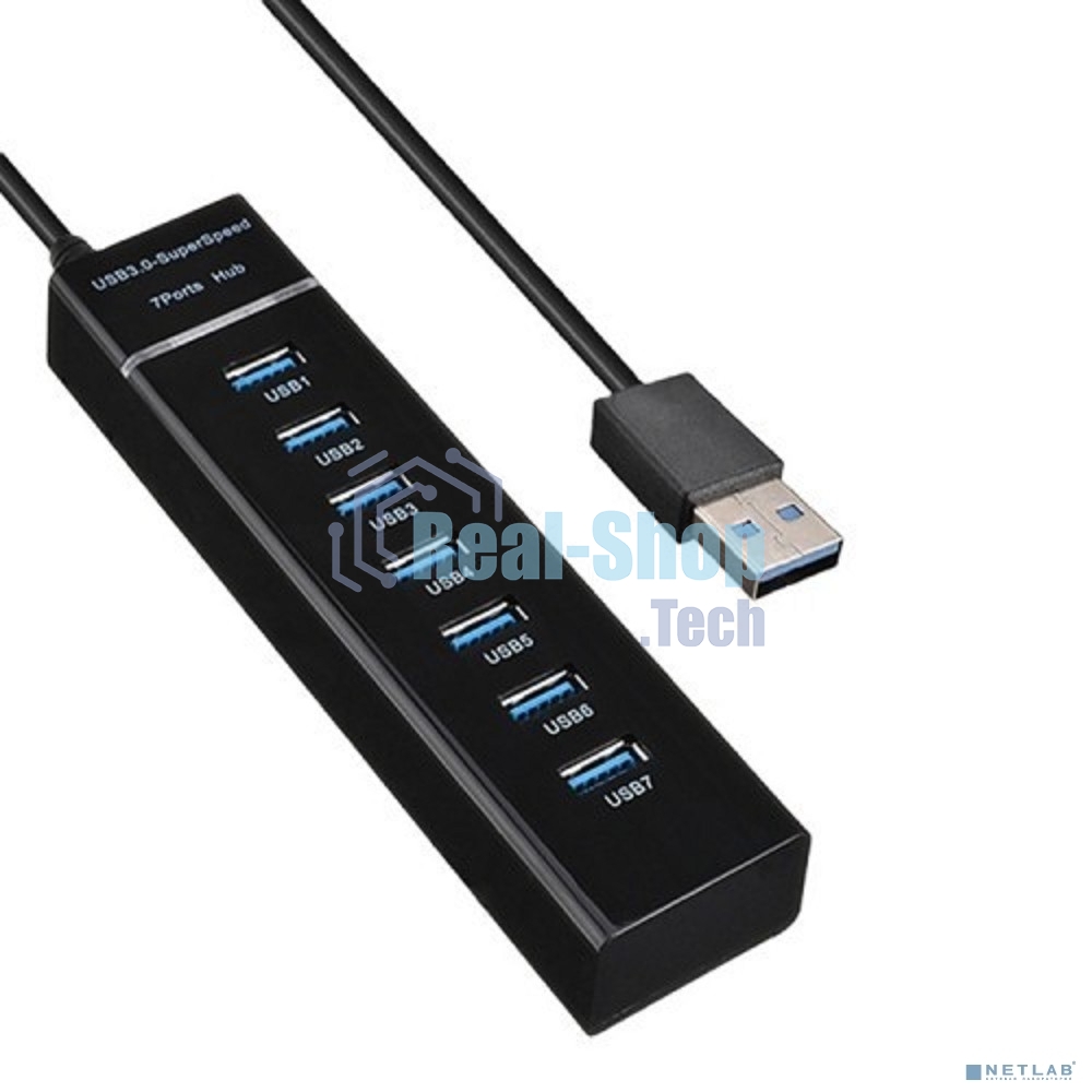 USB-концентратор USB KS-is KS-568 7 x USB 2.0 F в USB 3.0 Type A M с БП