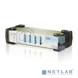 Переключатель ATEN CS84U(-AT) 4-портовый KVM-переключатель 1 user(HDB15(SVGA Female)+KBD(PS/2)+MOUSE(PS/2), KVM-порты: SPHD18(Female). В комплекте: кабели KVM (2L-5201P)-4шт. Не требует внешнего питания