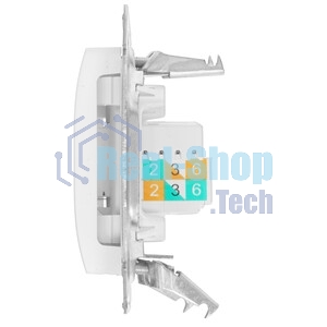 Механизм розетки комп. 2-м Glossa RJ45+RJ45 кат. 5е белый SchE GSL000185KK