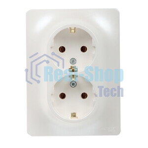 Systeme Electric Glossa Перламутр Розетка 2-ая с/з , 16А (в сборе)