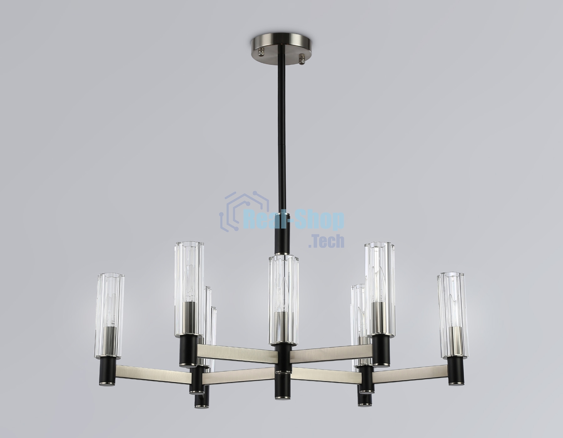 Люстра Ambrella light LH55503/9 SN/BK/CL сатин никель/черный/прозрачный E14*9 max 40W D760*760