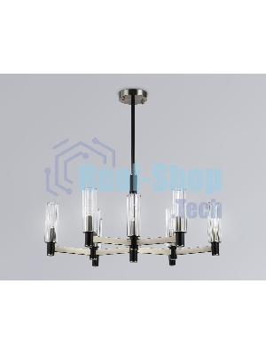 Люстра Ambrella light LH55503/9 SN/BK/CL сатин никель/черный/прозрачный E14*9 max 40W D760*760