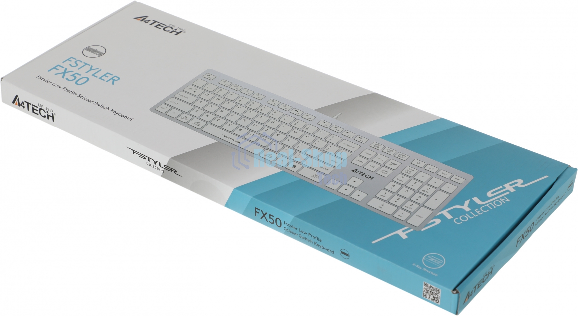 Клавиатура проводная A4Tech Fstyler FX50, USB, белый
