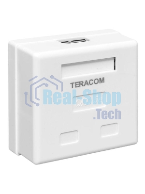 Розетка настенная TERACOM Cat.5E неэкранированная 2 порта RJ-45 Dual IDC белая