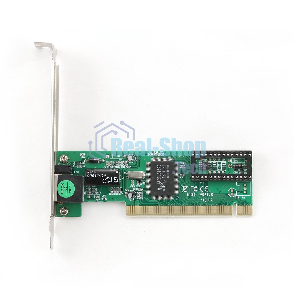 Сетевой адаптер Ethernet Gembird NIC-R1 100/10, PCI, чипсет RTL8139C