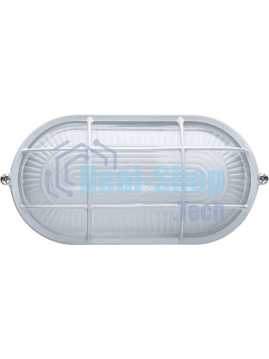 Светильник Navigator ЛОН NBL-O2-60-E27/WH 1х60Вт E27 IP54 (аналог НПБ 1402 бел. овал с решеткой 60Вт)