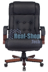 Кресло руководителя Бюрократ T-9926WALNUT черный, кожа, крестовина металл/дерево