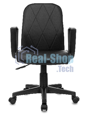 Кресло Бюрократ CH-327 черный, экокожа, 120 кг, механизм качания