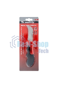 Нож электрика Matrix, складной, изогнутое лезвие, эргономичная двухкомпонентная рукоятка