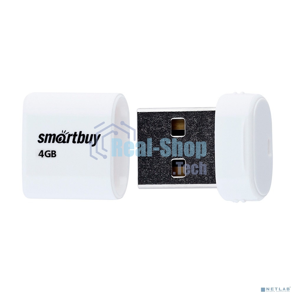 Флешка USB SmartBuy LARA White (SB4GbLara-W), 4Gb, USB 2.0, R/W 15/5, белый