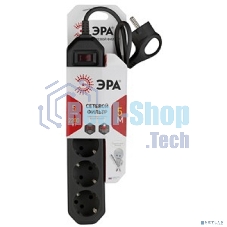 Сетевой фильтр ЭРА USF-5es-5m-B черный с заземл, 3x0,75 мм2, с выкл, 5 гн, 5 м (20/500)