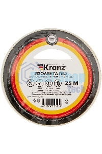 Изолента ПВХ Kranz 0.13х15 мм, 25 м, белая (5 шт./уп.)