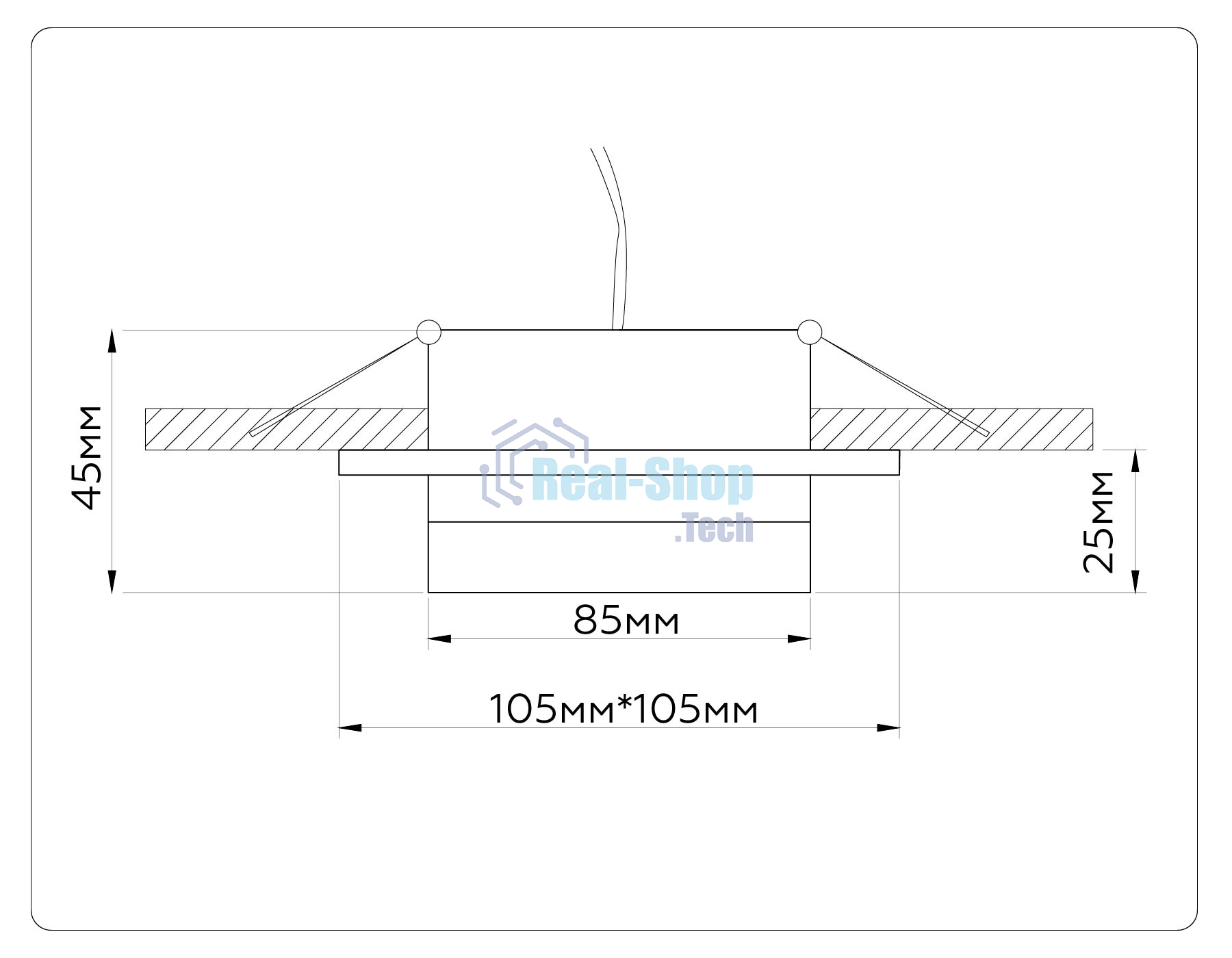 Светильник Ambrella light TN52422 BK/FR черный/белый матовый GX53 max 12W 105*105*45