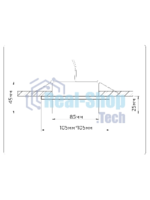 Светильник Ambrella light TN52422 BK/FR черный/белый матовый GX53 max 12W 105*105*45